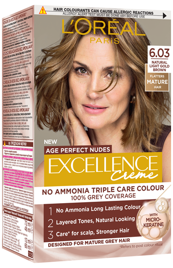 L'Oréal Paris Excellence Age Perfect Nudes 6.03 ASH Brown Barva za lase