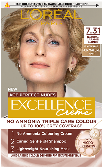L'Oréal Paris Excellence Age Perfect Nudes 7.31 LINEN BLOND BARVA ZA LASE