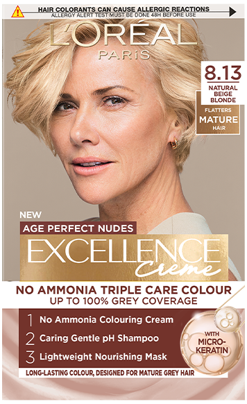L'Oréal Paris Excellence Age Perfect Nudes 8.13 BEIGE BLOND BARVA ZA LASE
