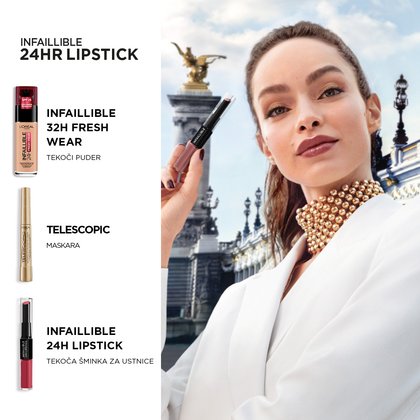 Infaillible 24H tekoča sminka za ustnice 101 Everlasting Paris_7